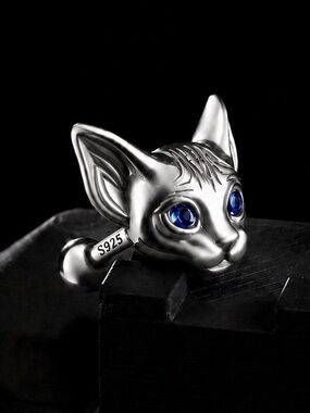 “Bastet” Egyptian Goddess Sphynx Feline Hairless/Shorthair Cat Kitty 925 Barbell